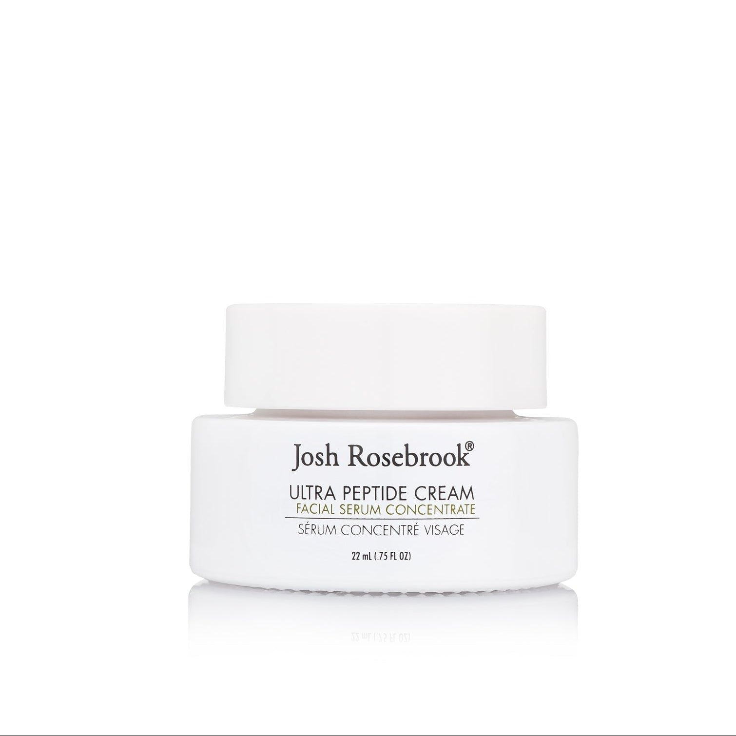 White skincare jar with 'Josh Rosebrook' branding on a white background