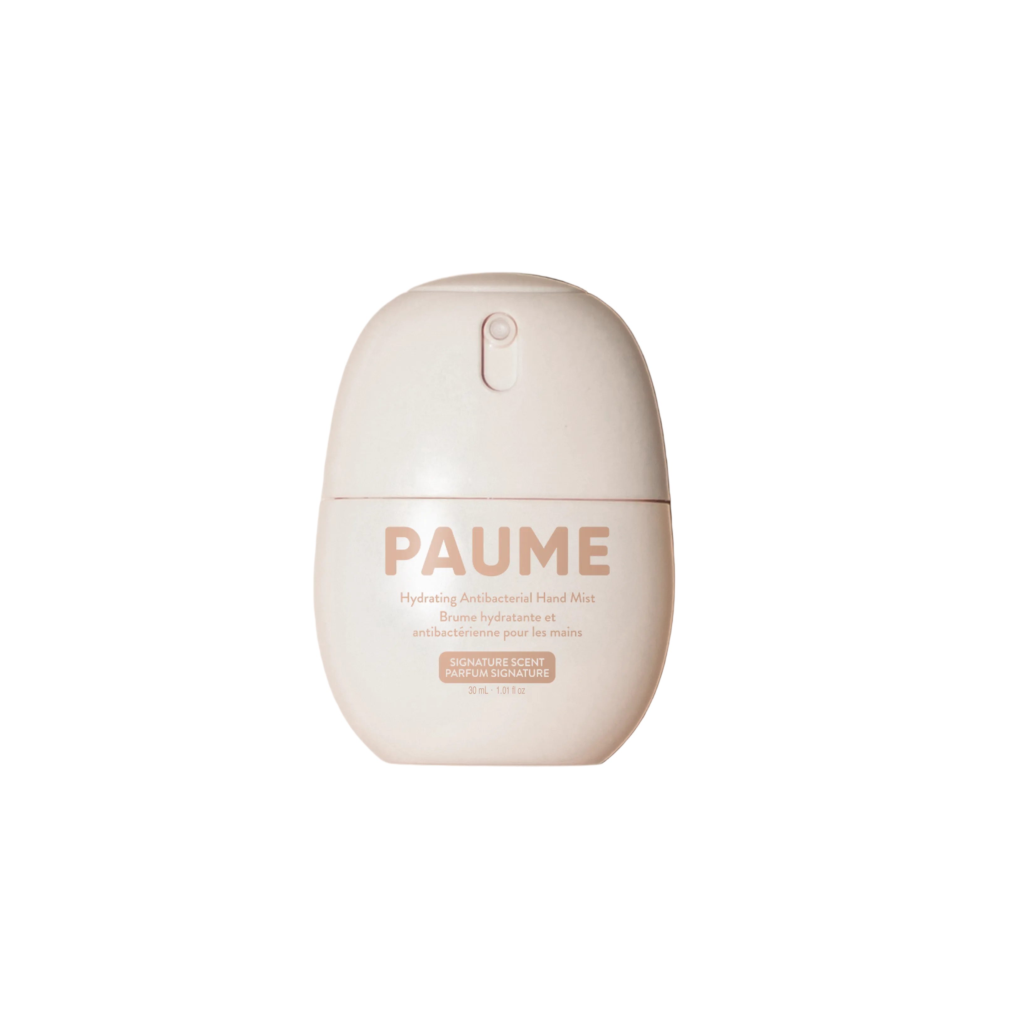 Paume hydrating, non-drying, hand sanitizer mist.