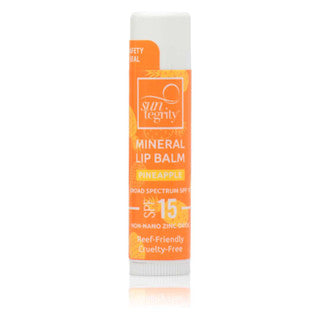 Suntegrity Mineral Lip Balm SPF 15 in Pineapple – Broad-Spectrum UVA/UVB Protection, Vegan, Reef-Safe