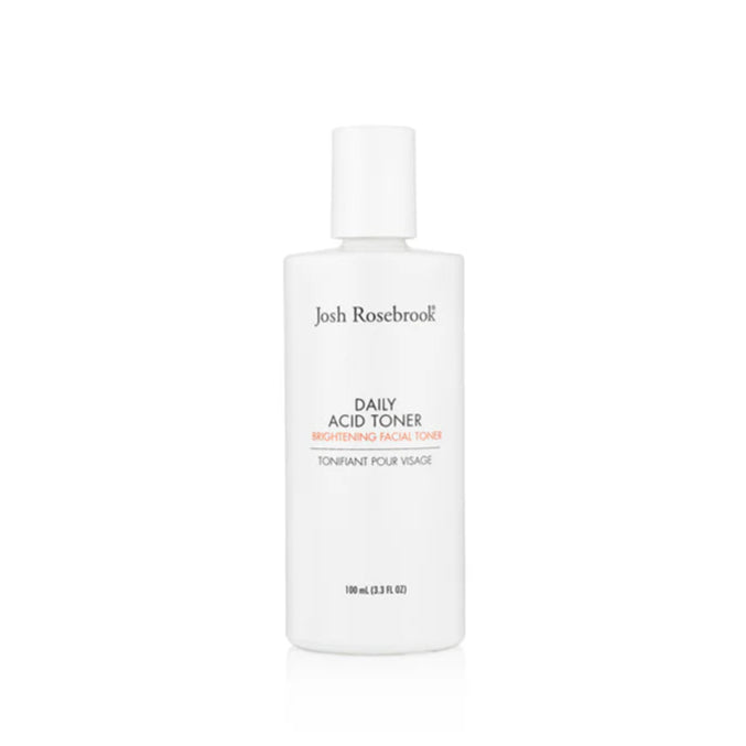 White bottle of Josh Rosekroll Daily Acid Toner on a white background