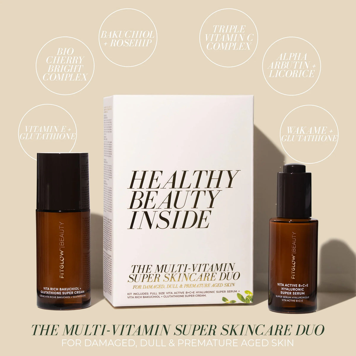 Fitglow Beauty Bakuchiol + Vitamin C Duo — Brightening & Firming Super Set  – Hey Bella
