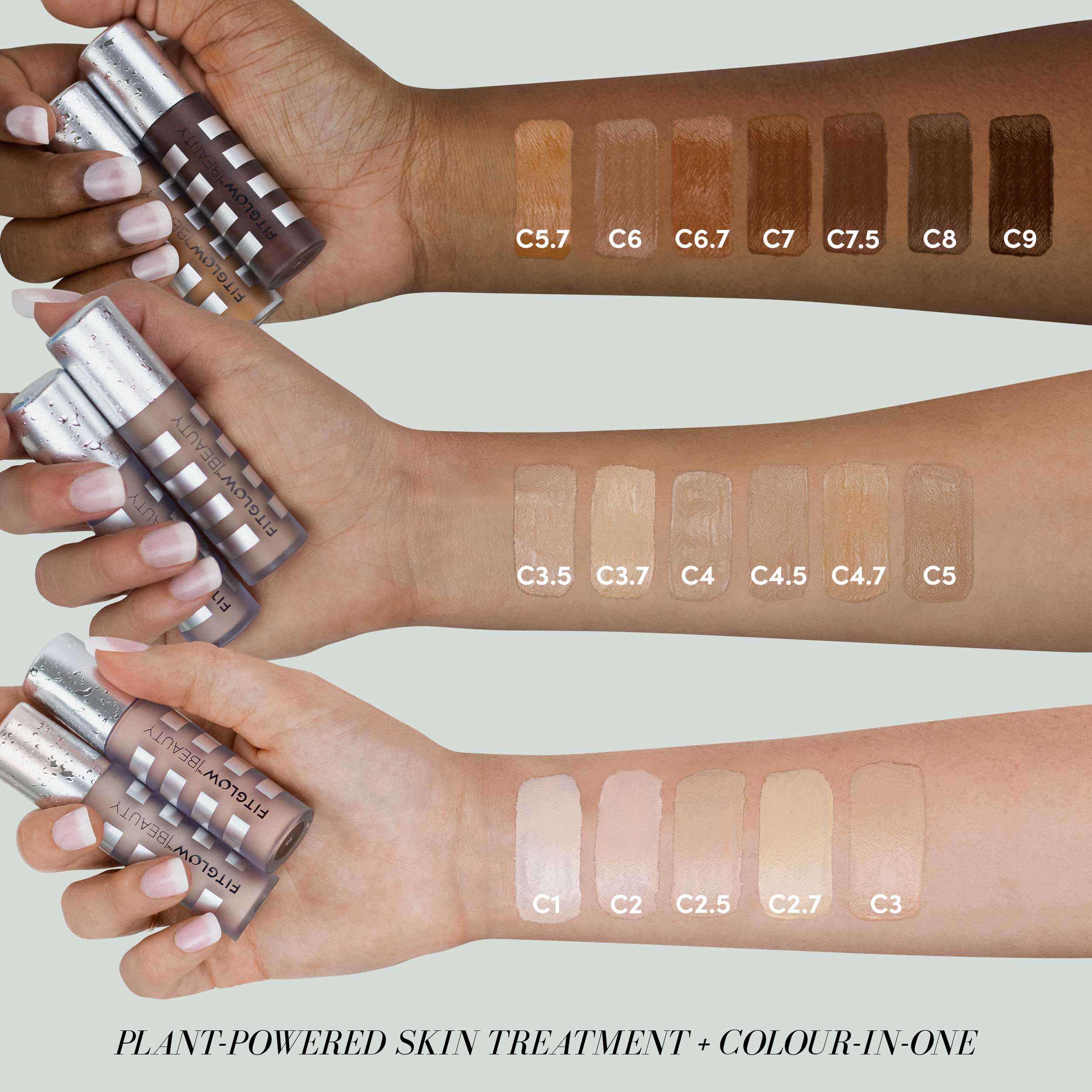 Fitglow Beauty - Conceal + Full Coverage Skin Treatment Face Concealer: C3 - Light Medium Cool with Peach Undertones