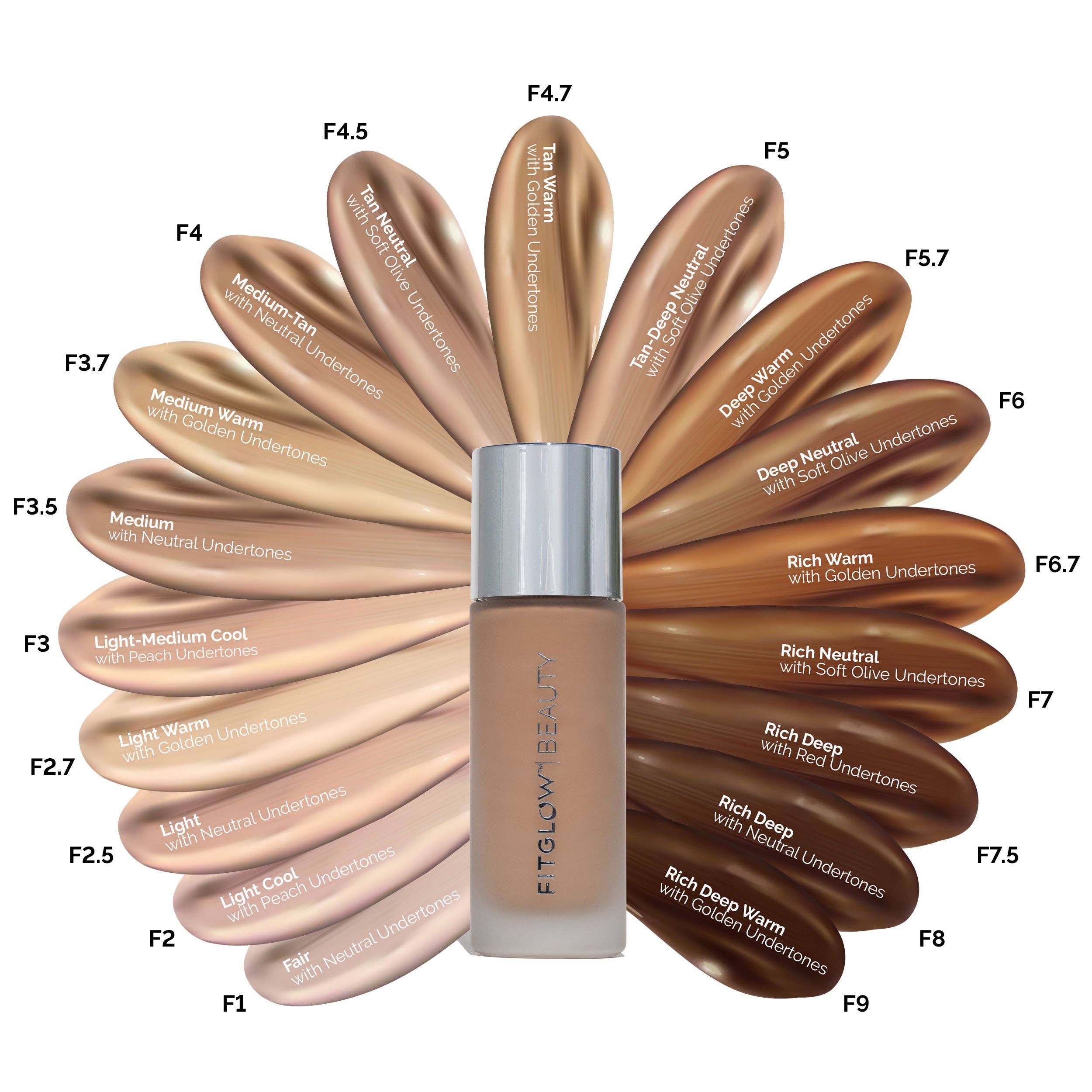 Fitglow Beauty - Foundation+: F3.7 - Medium Warm with Golden Undertones
