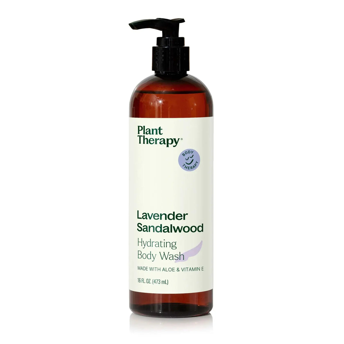 Alt Text:
Plant Therapy Lavender Sandalwood Body Wash, a clean naturally scented body wash with essential oils and skin-loving ingredients