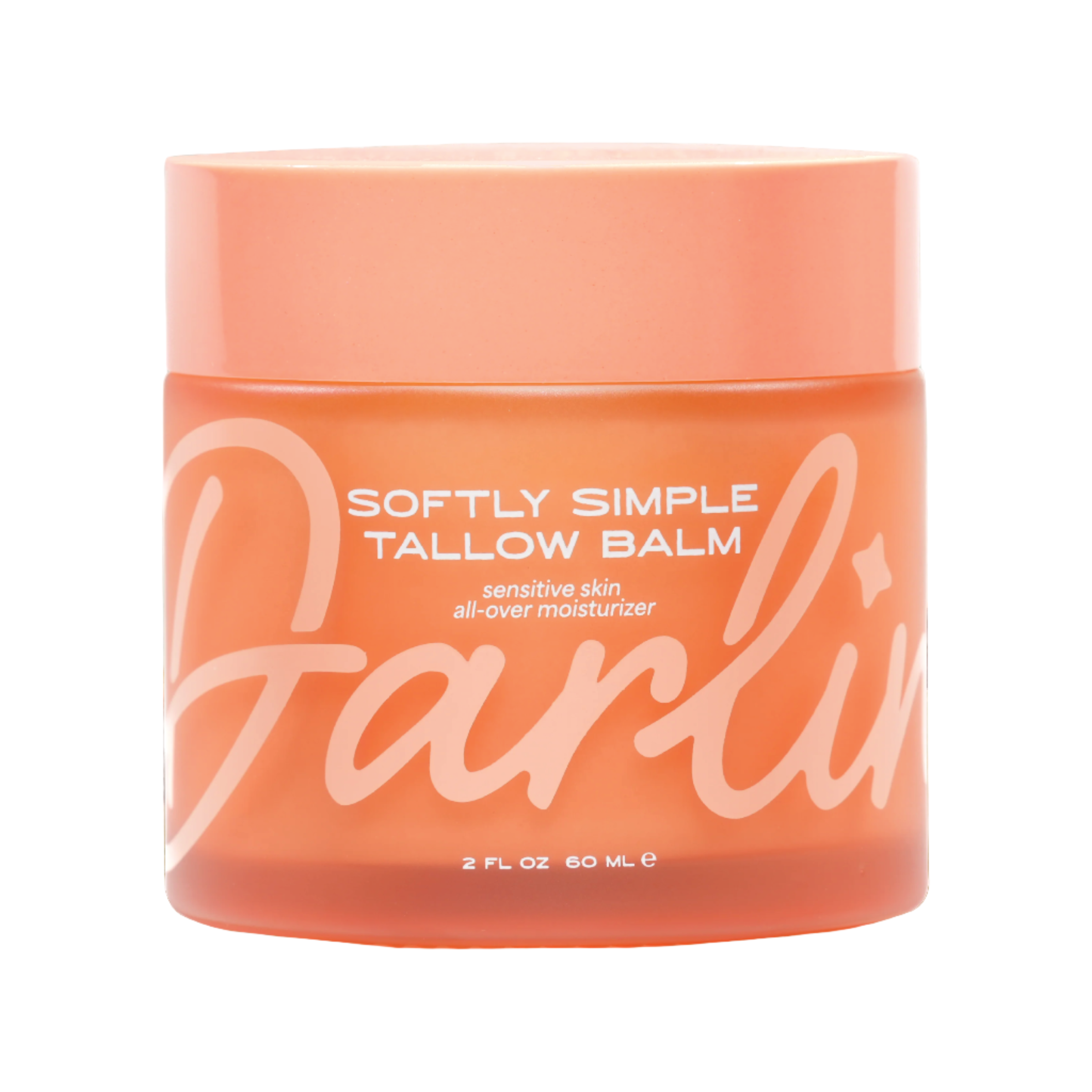 Jar of 'Softly Simple Tallow Balm' by Darlin Skincare with white background.