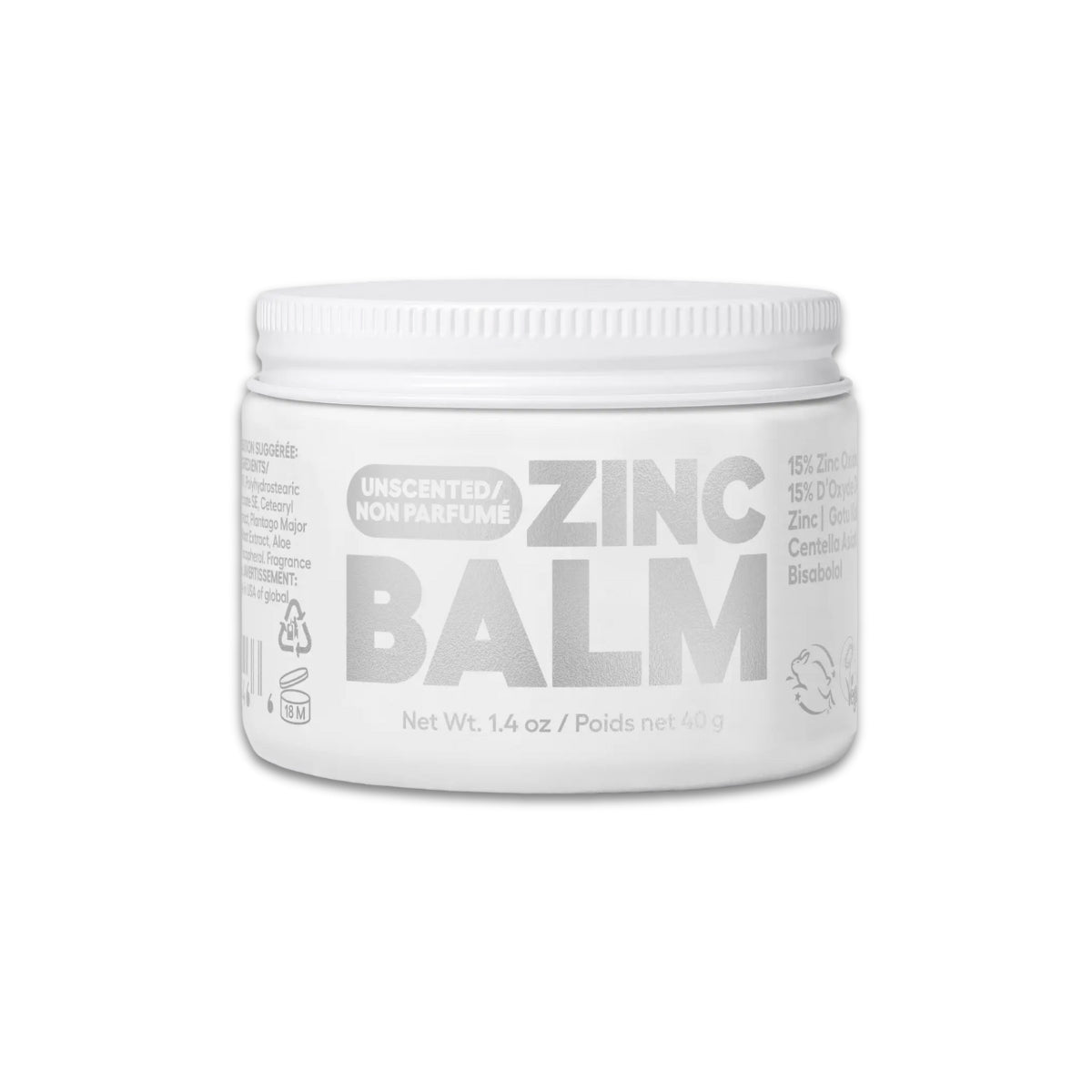 Unscented zinc balm by Zizia Botanicals for sensitive skin